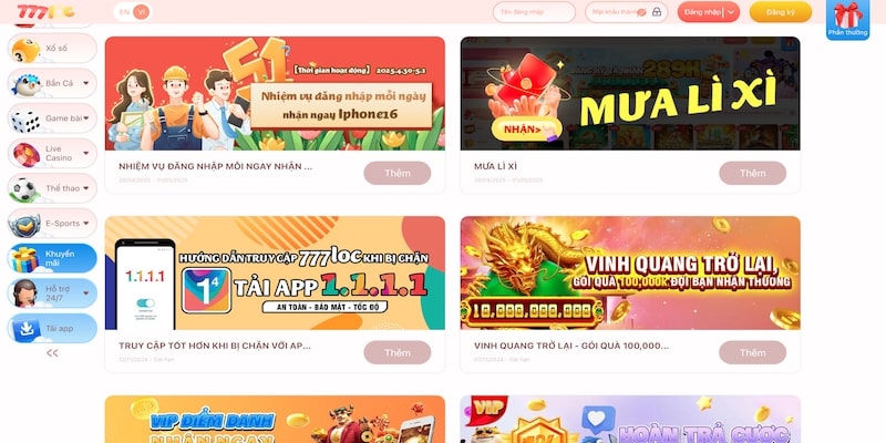 Thông tin về các hoạt động khuyến mãi